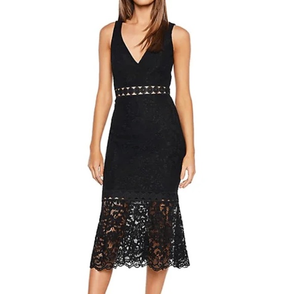 Bardot Dress Womens 4/XS Navy Fiona Face Trumpet Feminine Party Event Midi - Picture 1 of 12